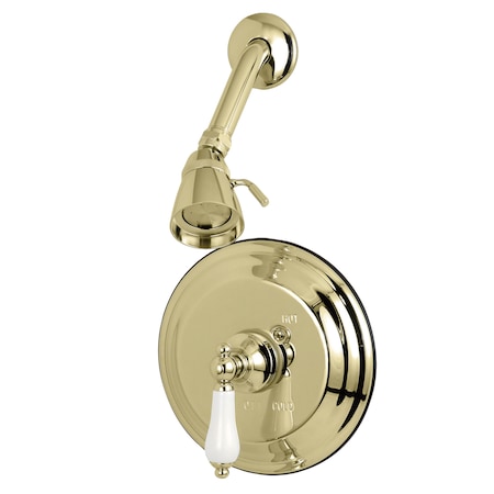 Kingston Brass Shower Faucet, 2, Wall Mount, Polished Brass KB3632PLSO